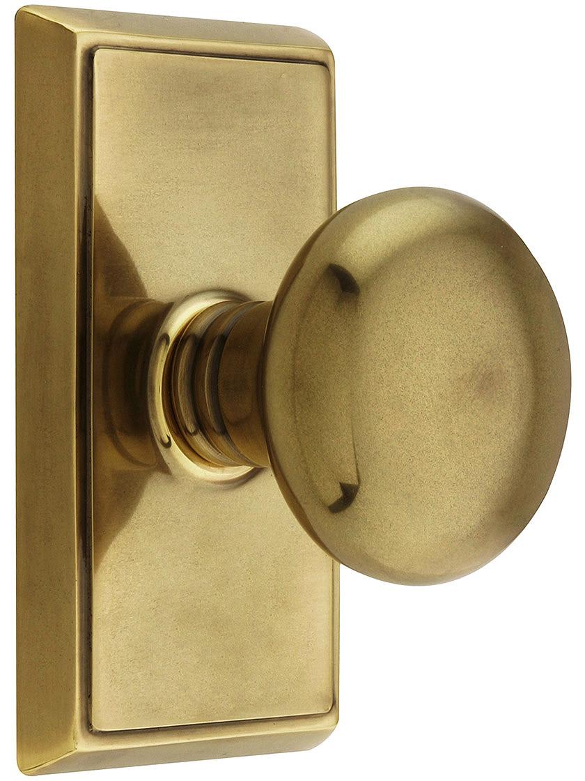 Providence Door Set With Round Brass Knobs